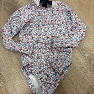 Minnow Floral Long Sleeve Kids Swimsuit - Size 5/6